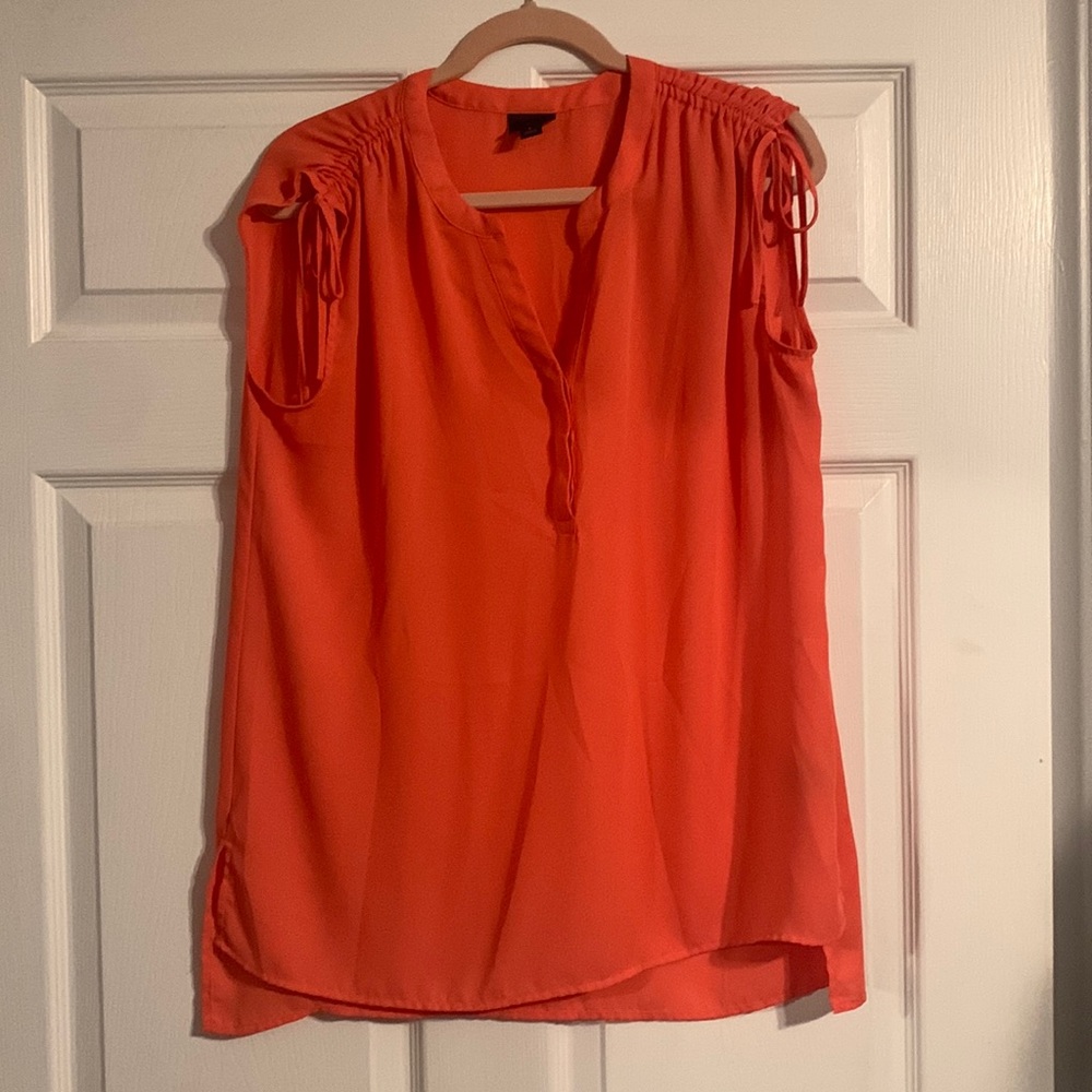 Coral Sleeveless Blouse